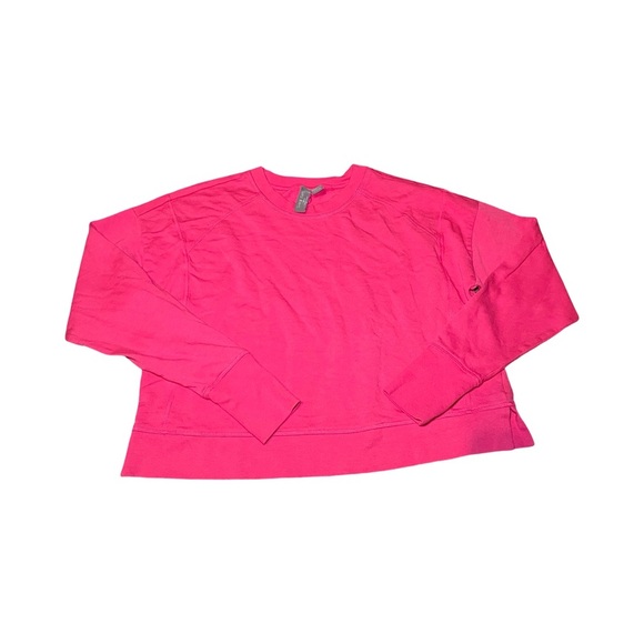 Sweaty Betty Cropped Pull Over Crew Neck Sweatshirt Hot Pink Size US 6 EUC - Picture 1 of 6